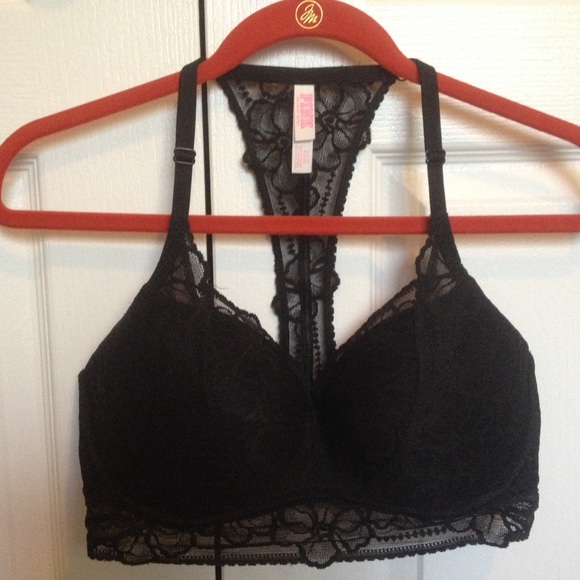 PINK Victoria's Secret Other - Brand New Black Lace VS Pink Push-Up Bralette